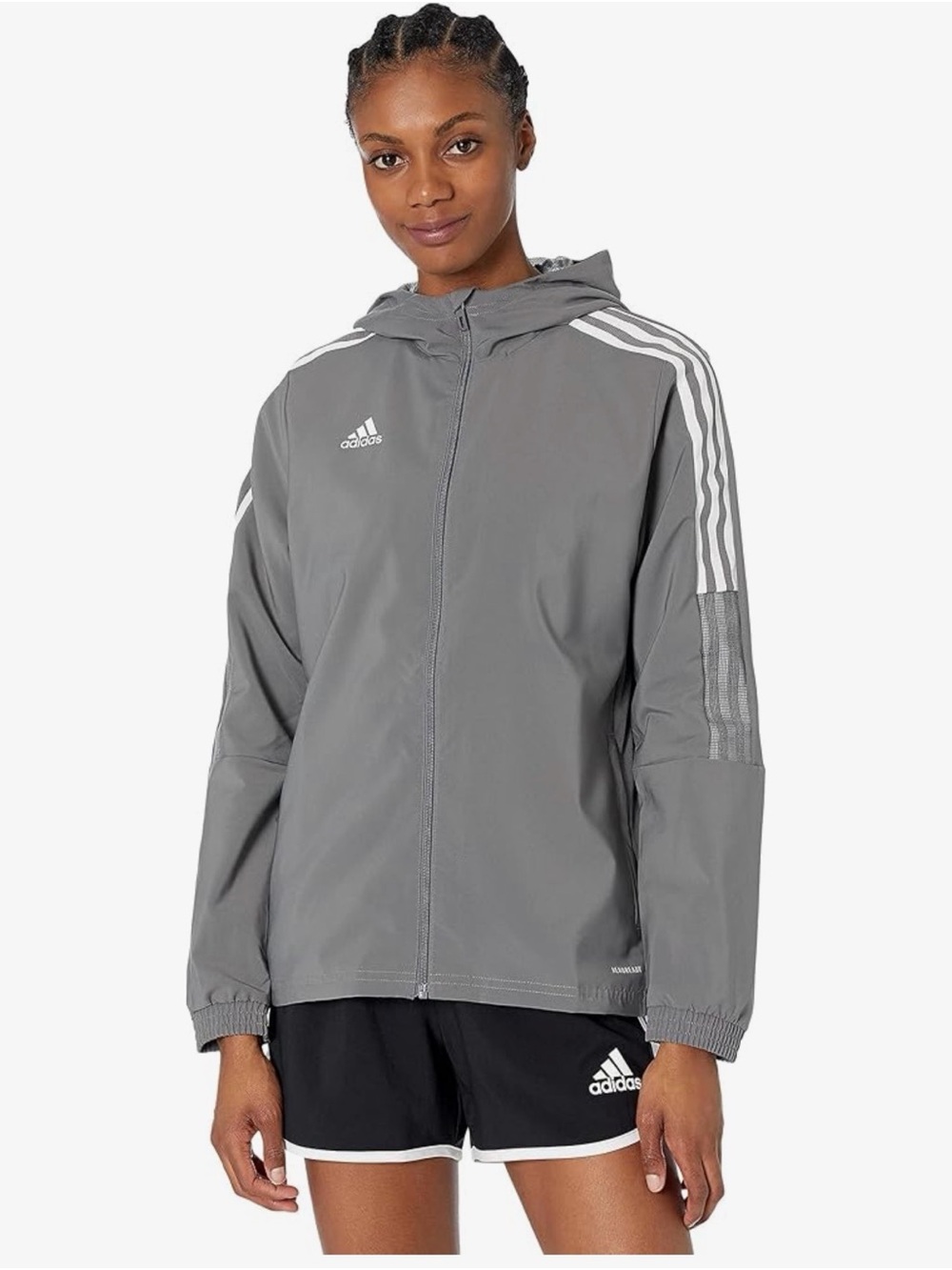 Adidas Gray Hooded Utility Jacket